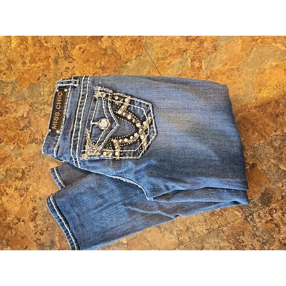 Miss‎ Chic Size 3=29"W Jeans New Fashion Embellished 23" Inseam